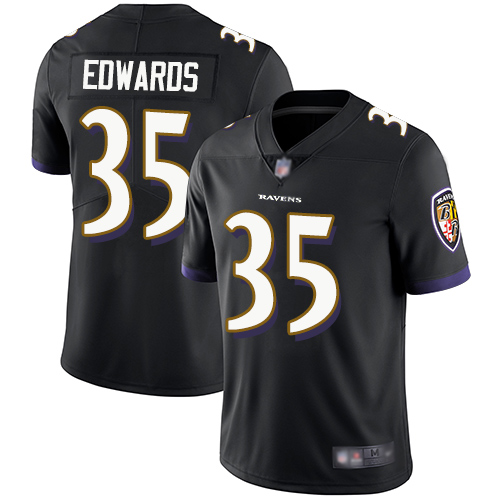 Baltimore Ravens Limited Black Men Gus Edwards Alternate Jersey NFL Football #35 Vapor Untouchable->women nfl jersey->Women Jersey